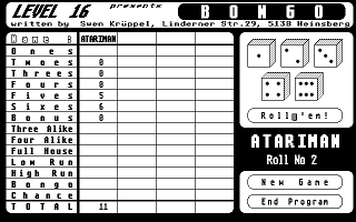 Bongo atari screenshot
